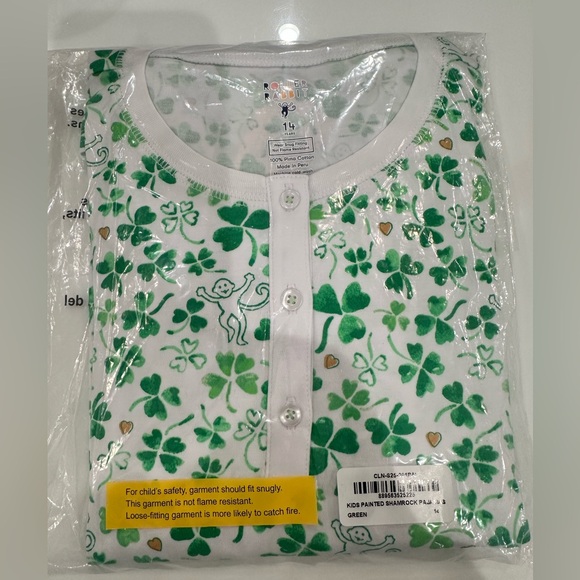 Roller Rabbit kids painted Shamrock Pajama Set
